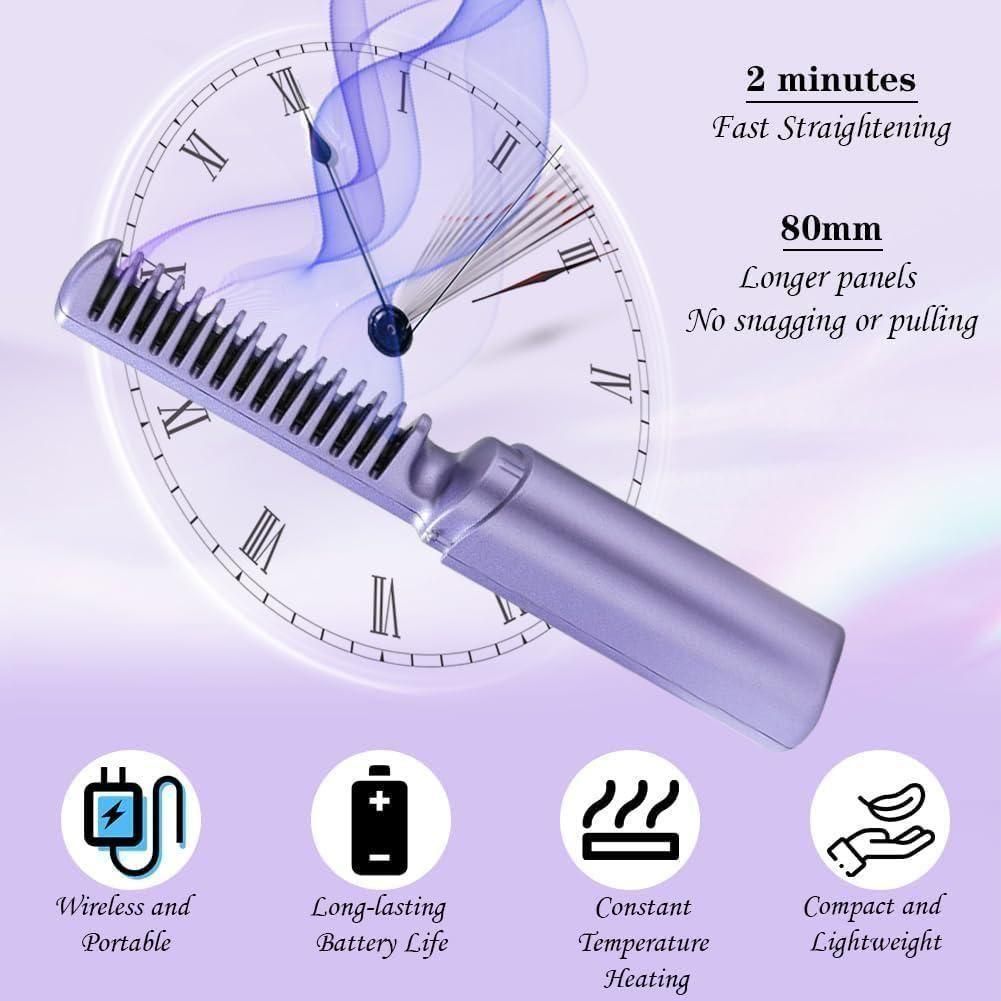 Electric Portable Hair Straightener Comb