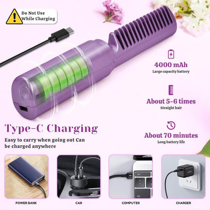 Electric Portable Hair Straightener Comb