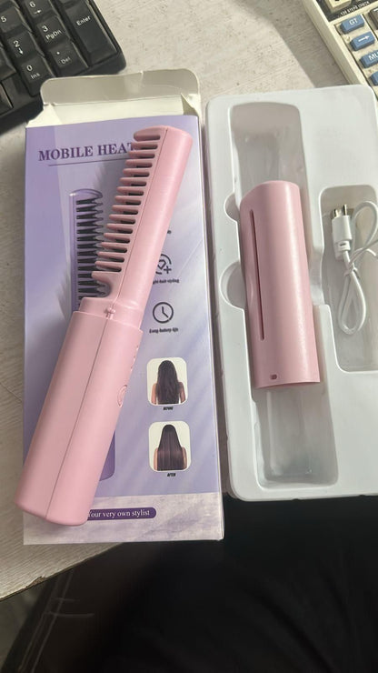 Electric Portable Hair Straightener Comb